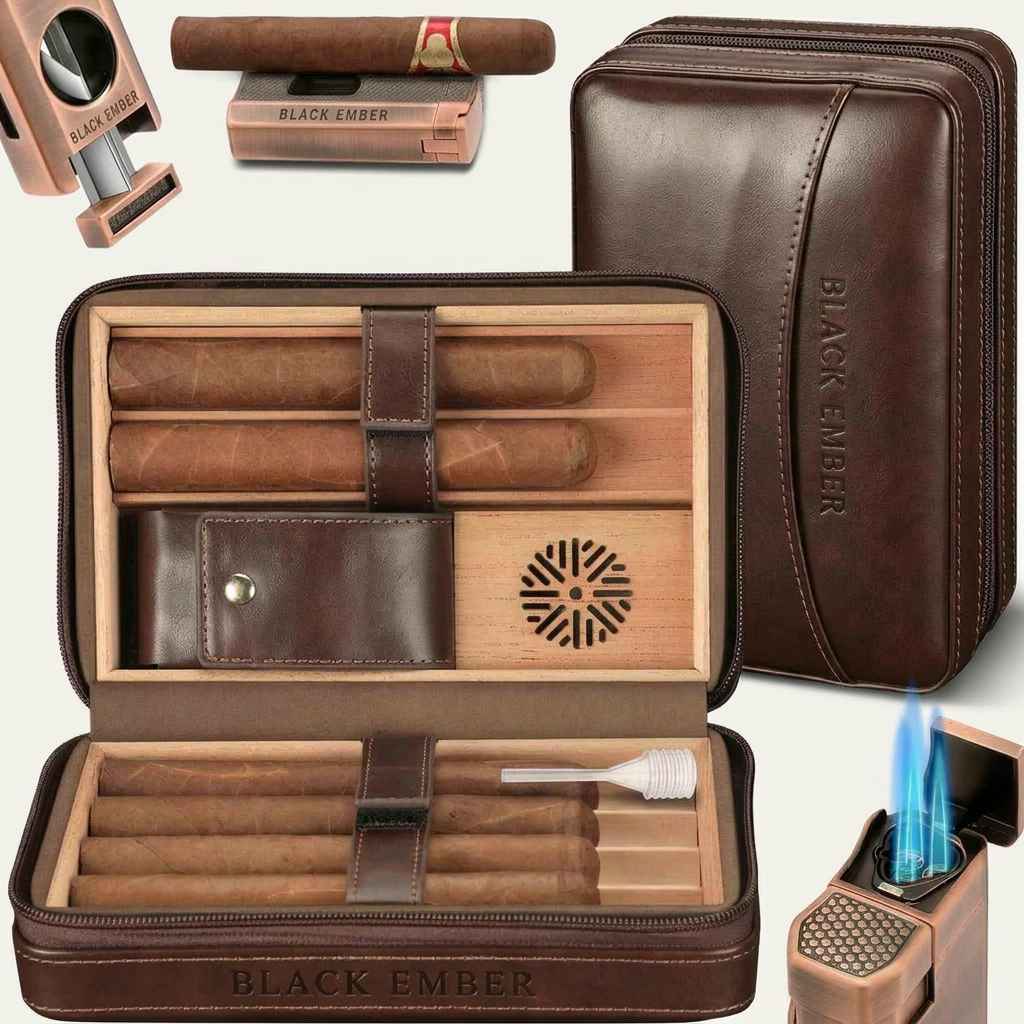 Leather Travel Humidor — 6 Cigars