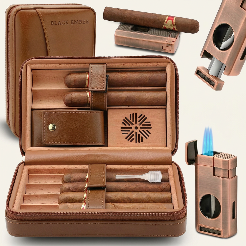 Leather Travel Humidor — 6 Cigars