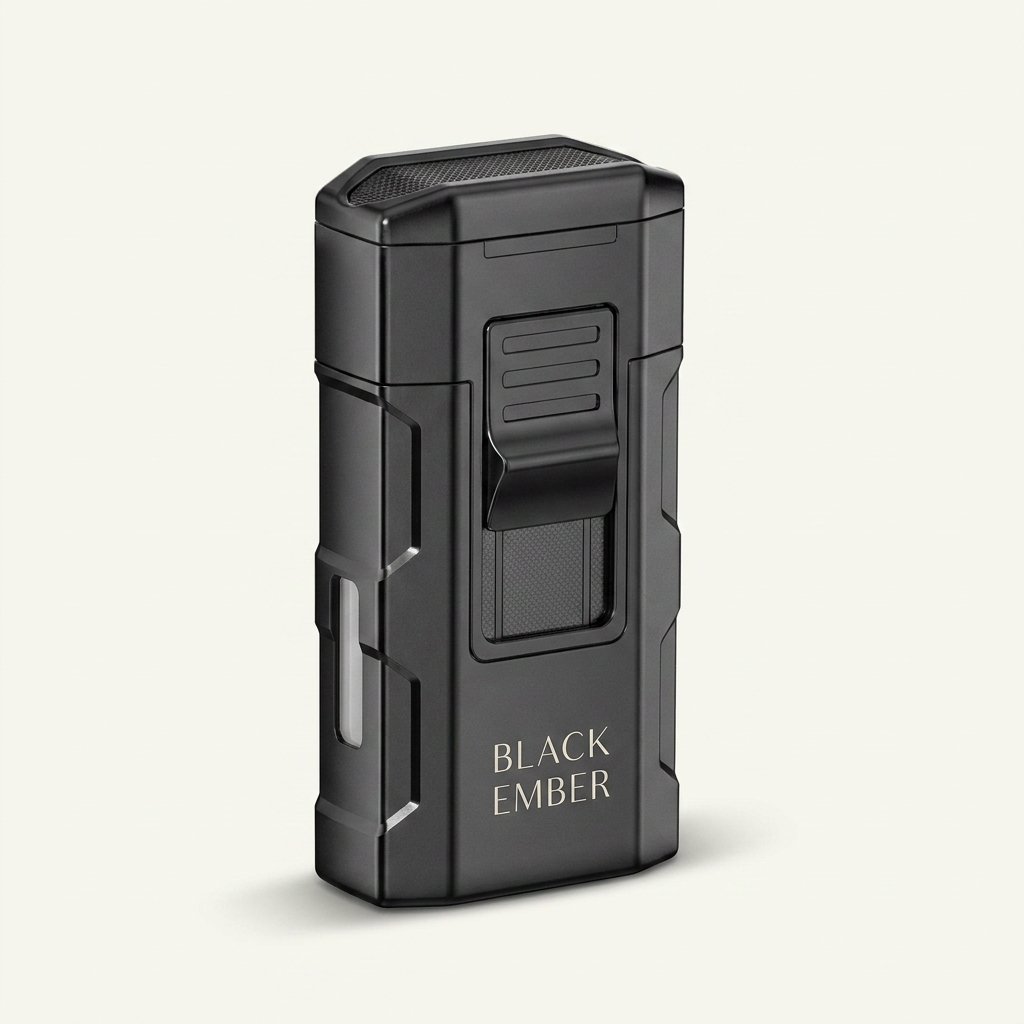 4-in-1 Lighter — Dual Flame + Punch + Stand