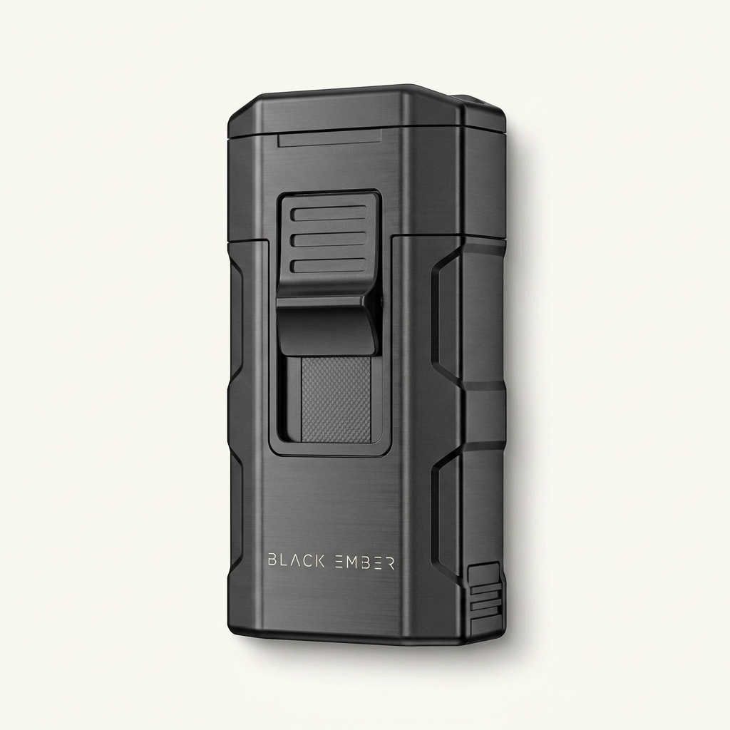 4-in-1 Lighter — Dual Flame + Punch + Stand