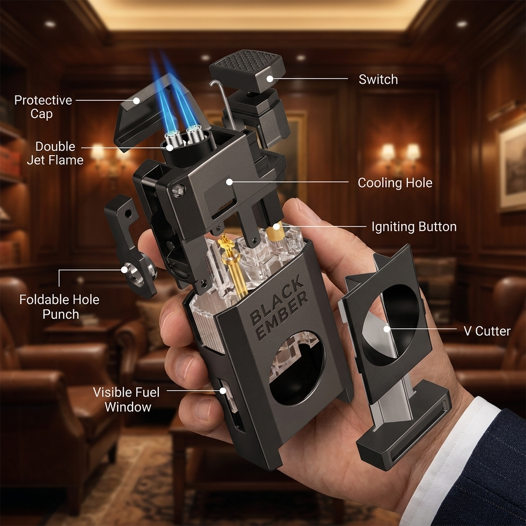 3-in-1 Lighter — Double Flame