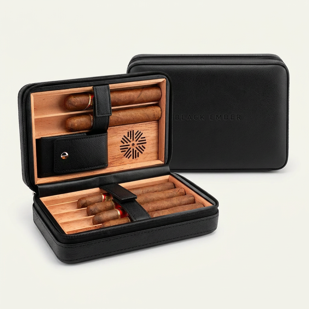 Leather Travel Humidor — 6 Cigars