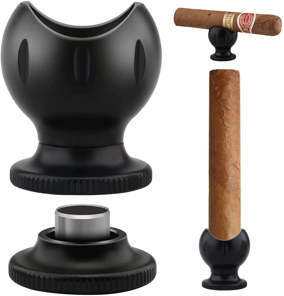 Cigar Stand + Punch — Matte Black