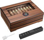 Glass-Top Desktop Humidor — 25 Count