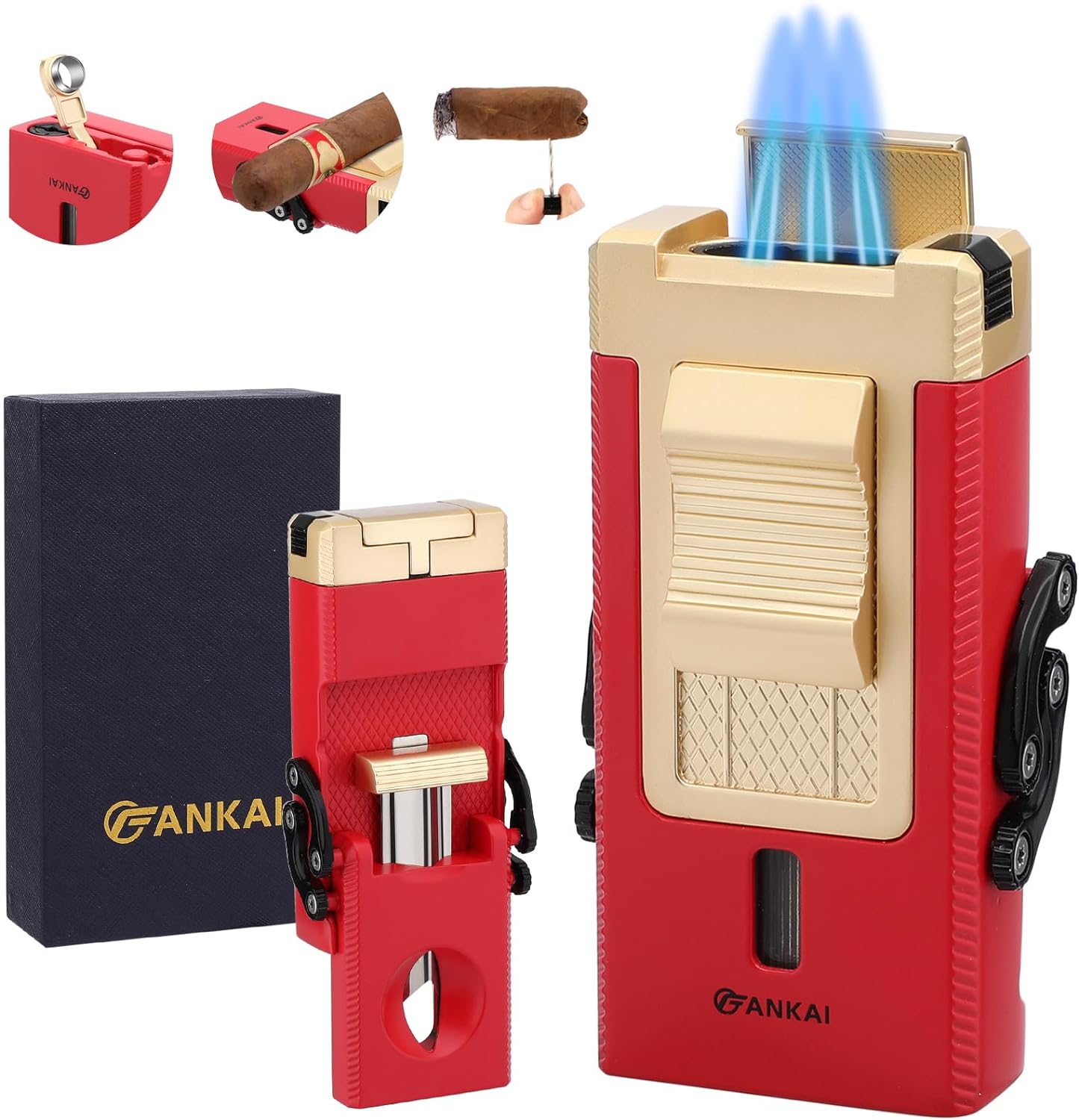 5-in-1 Lighter — Triple Flame (B)