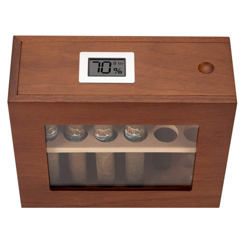 Glass-Top Pull-Out Humidor — 25 Count
