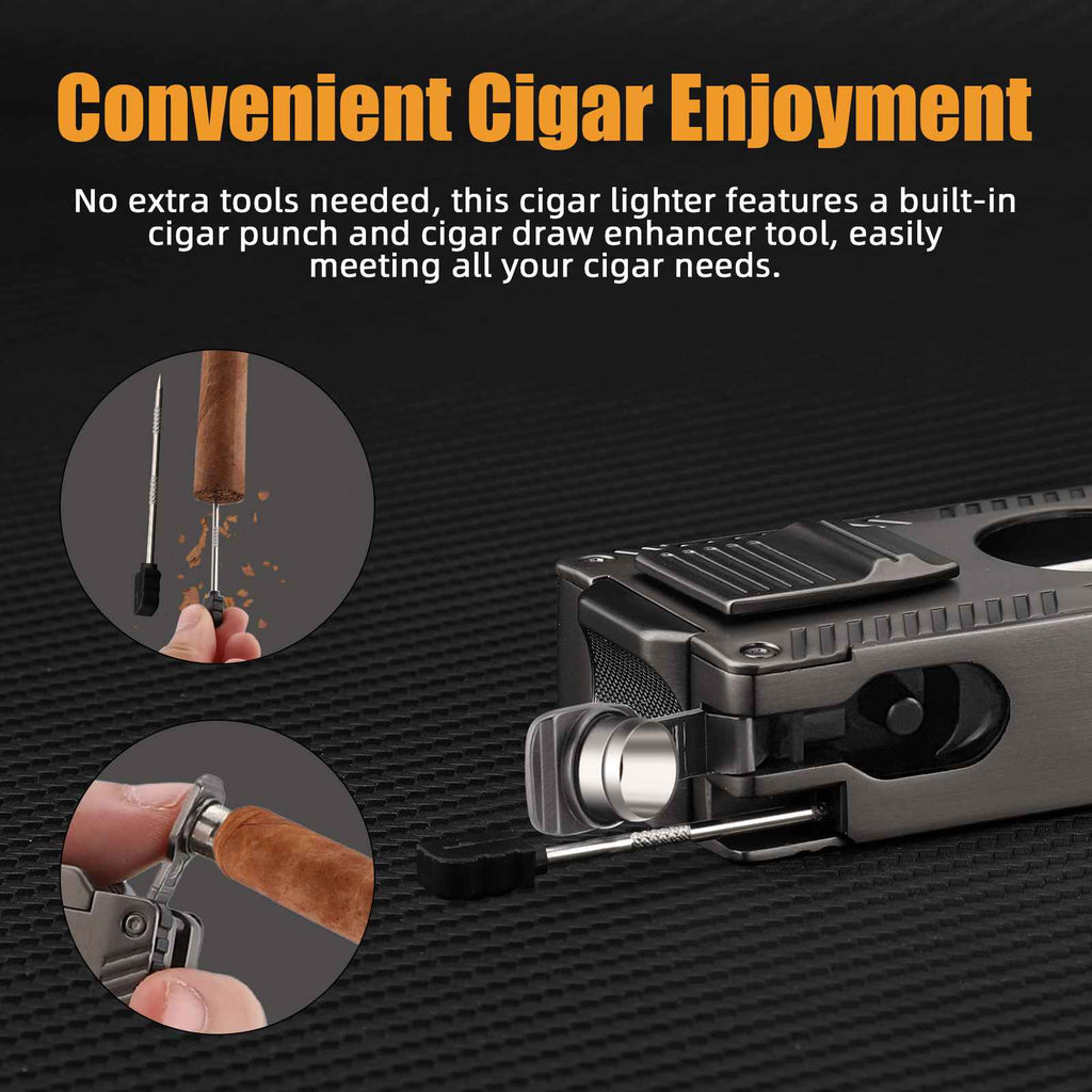 5-in-1 Lighter — Dual Jet + Tools