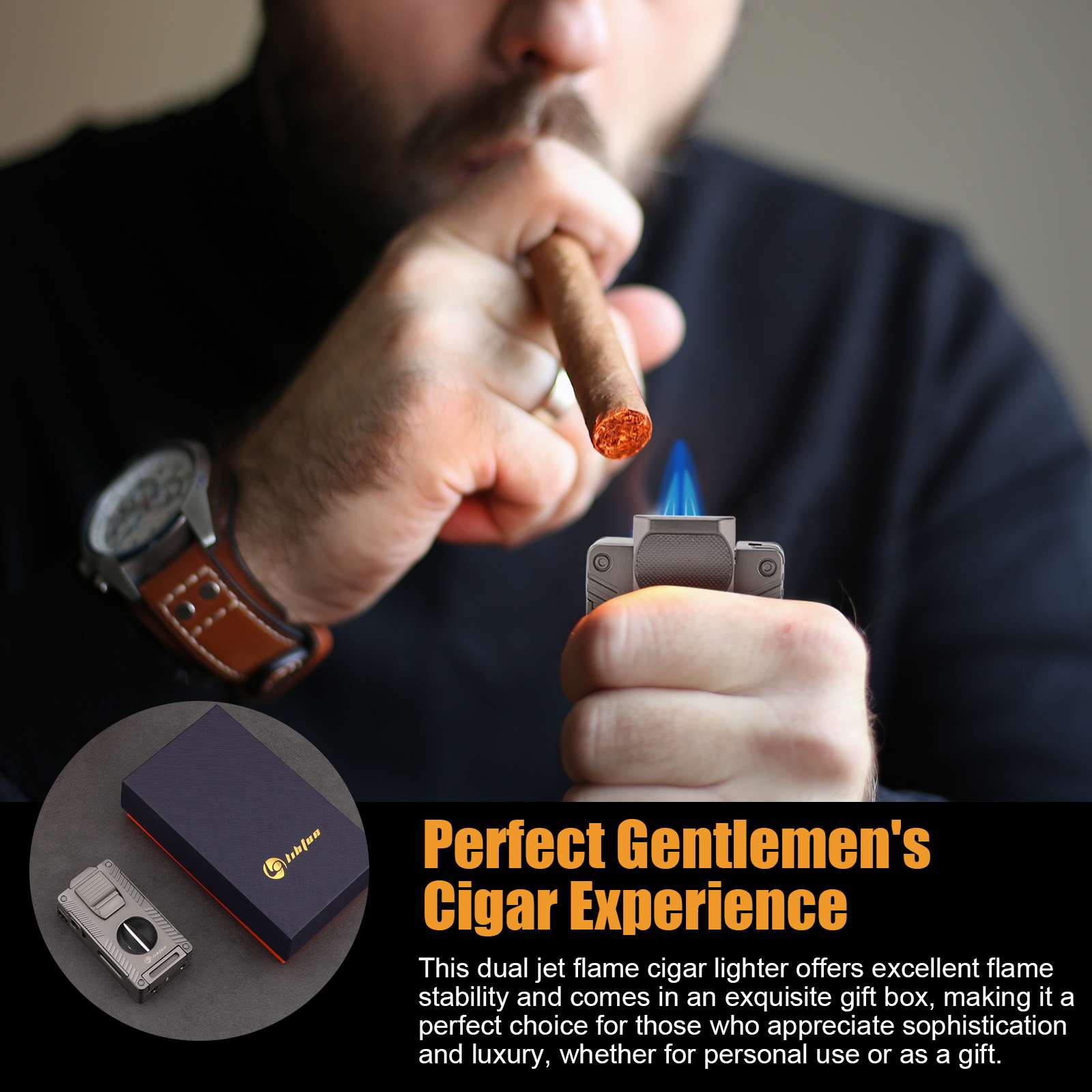 5-in-1 Lighter — Dual Jet + Tools