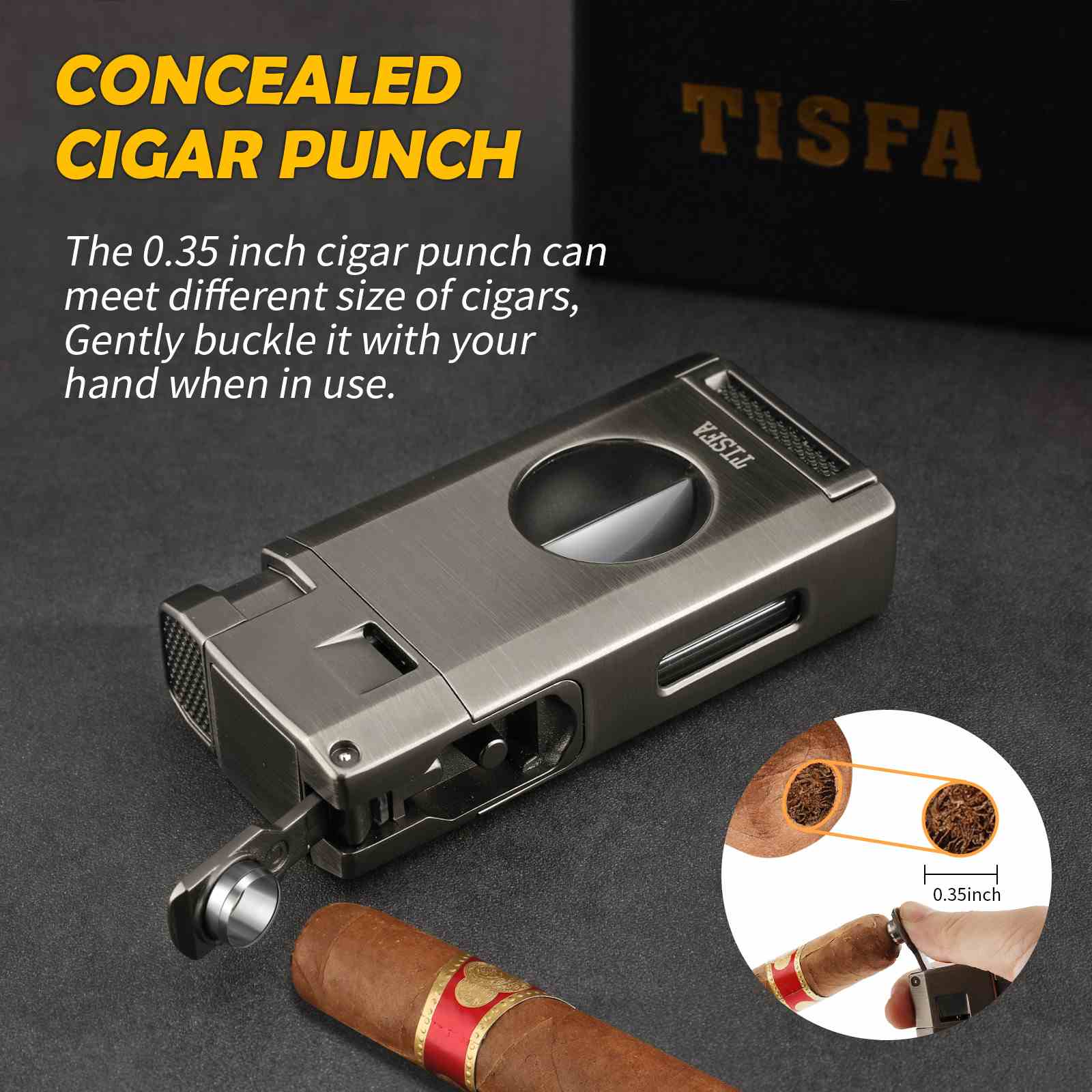 3-in-1 Lighter — Dual Flame + V-Cut
