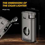 3-in-1 Lighter — Dual Flame + V-Cut