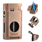 3-in-1 Lighter — Dual Flame + V-Cut