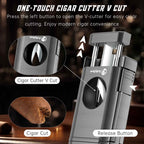 3-in-1 Lighter — Triple Flame + V-Cut