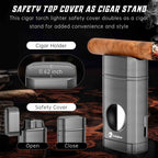 3-in-1 Lighter — Triple Flame + V-Cut