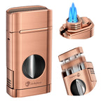 3-in-1 Lighter — Triple Flame + V-Cut