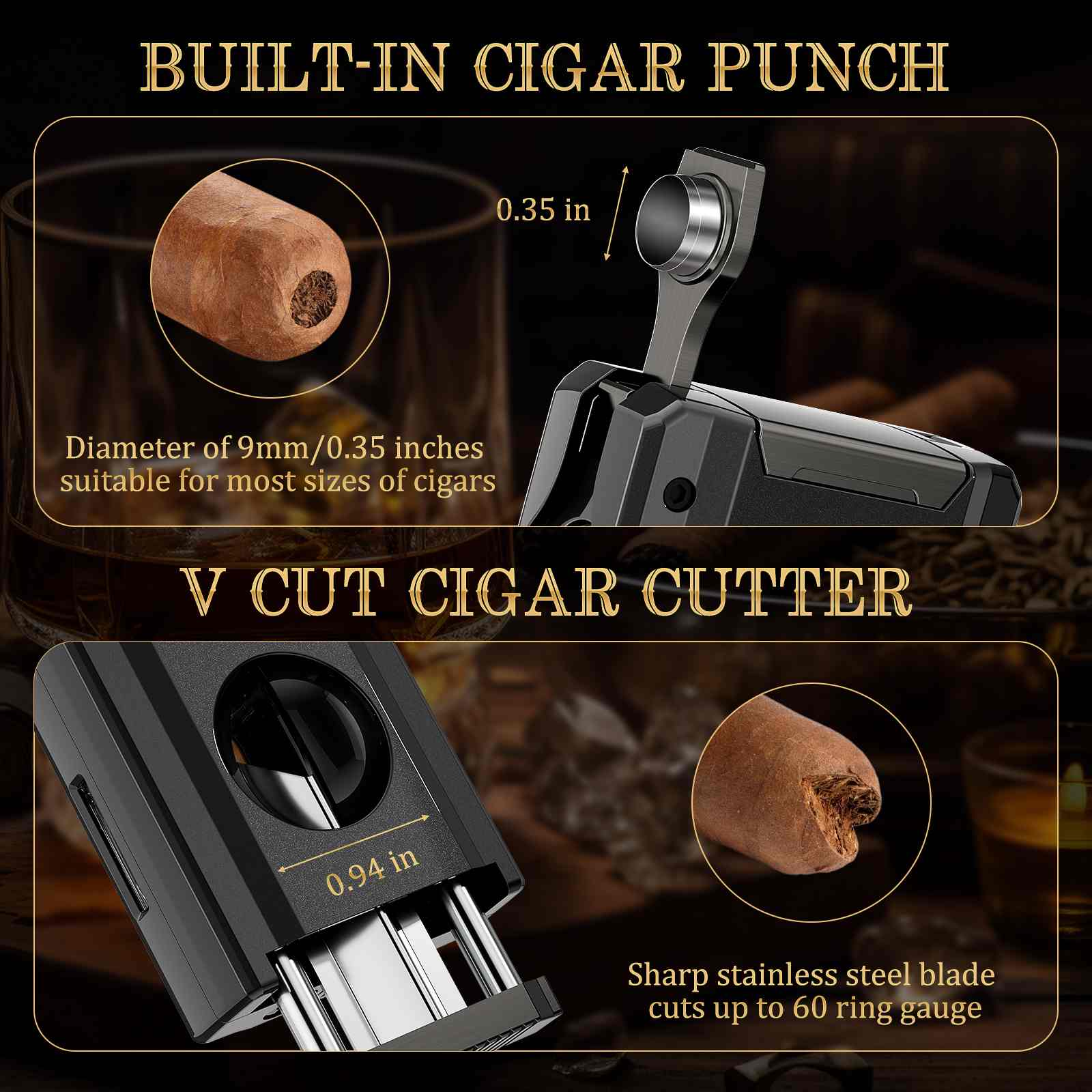 5-in-1 Lighter — Triple Flame (C)