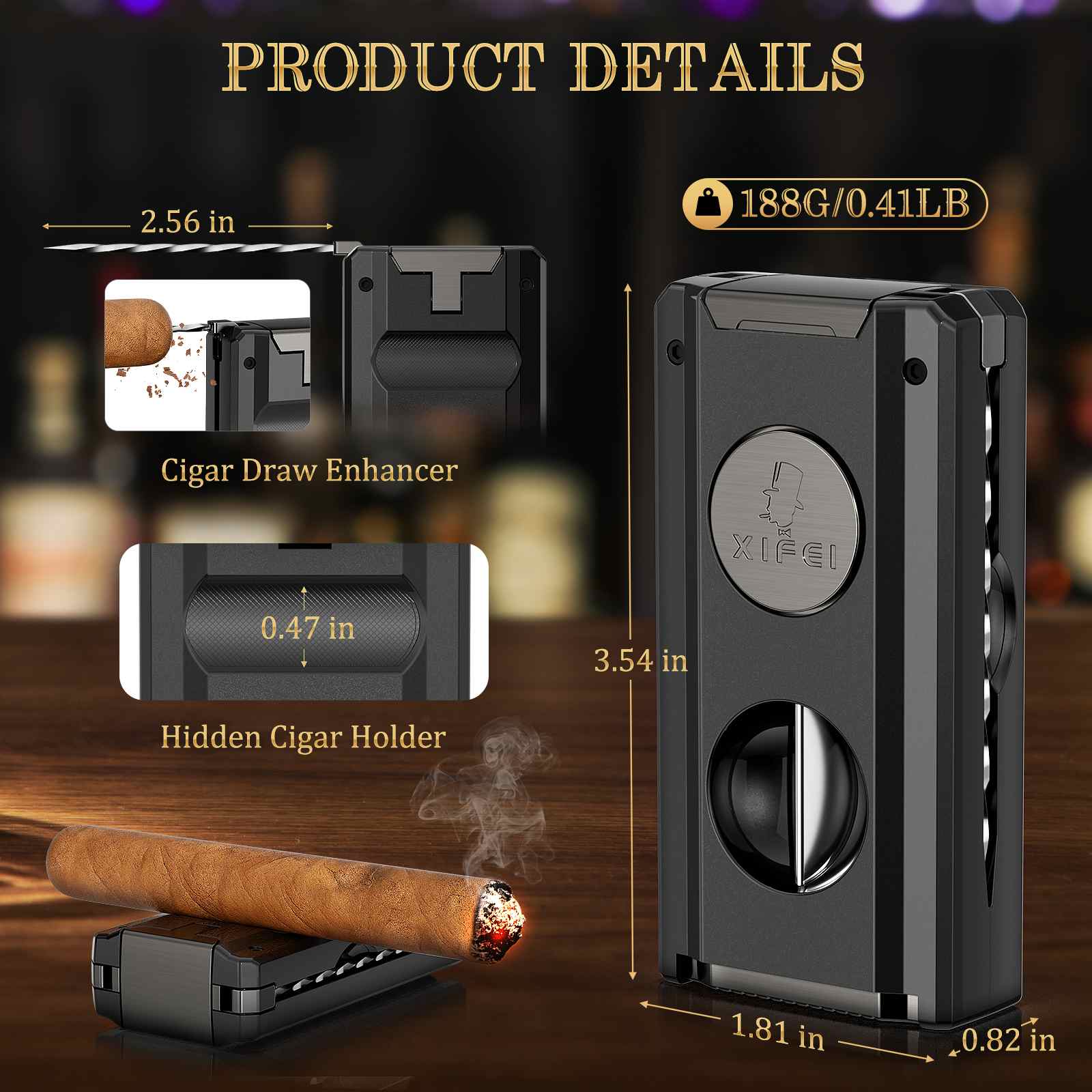 5-in-1 Lighter — Triple Flame (E)