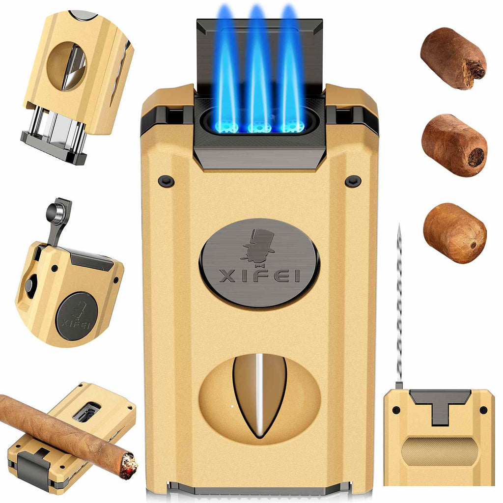 5-in-1 Lighter — Triple Flame (C)