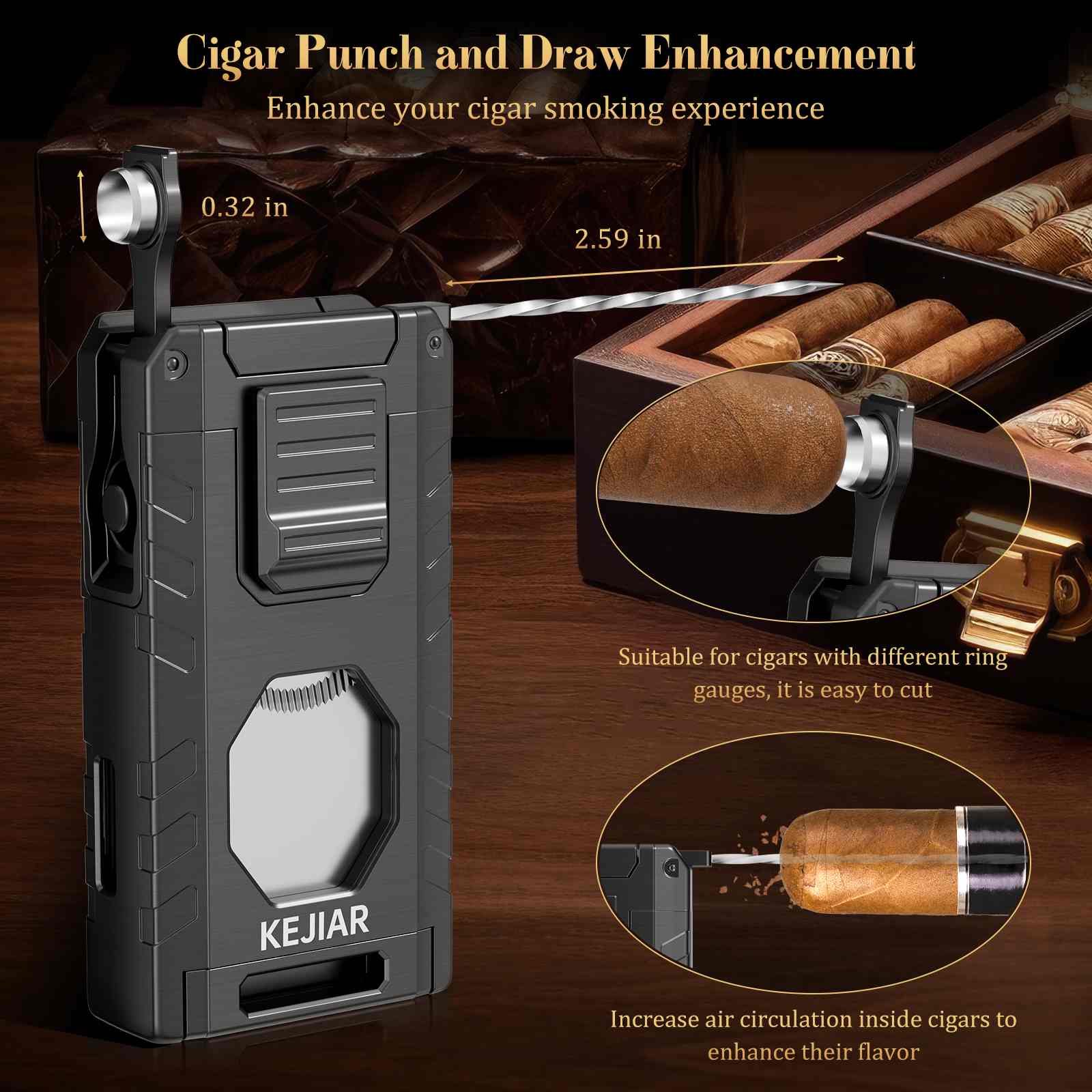 5-in-1 Lighter — Triple Flame (F)