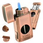 3-in-1 Lighter — Triple Flame + V-Cut