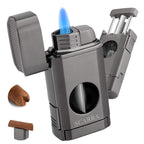 3-in-1 Lighter — Triple Flame + V-Cut