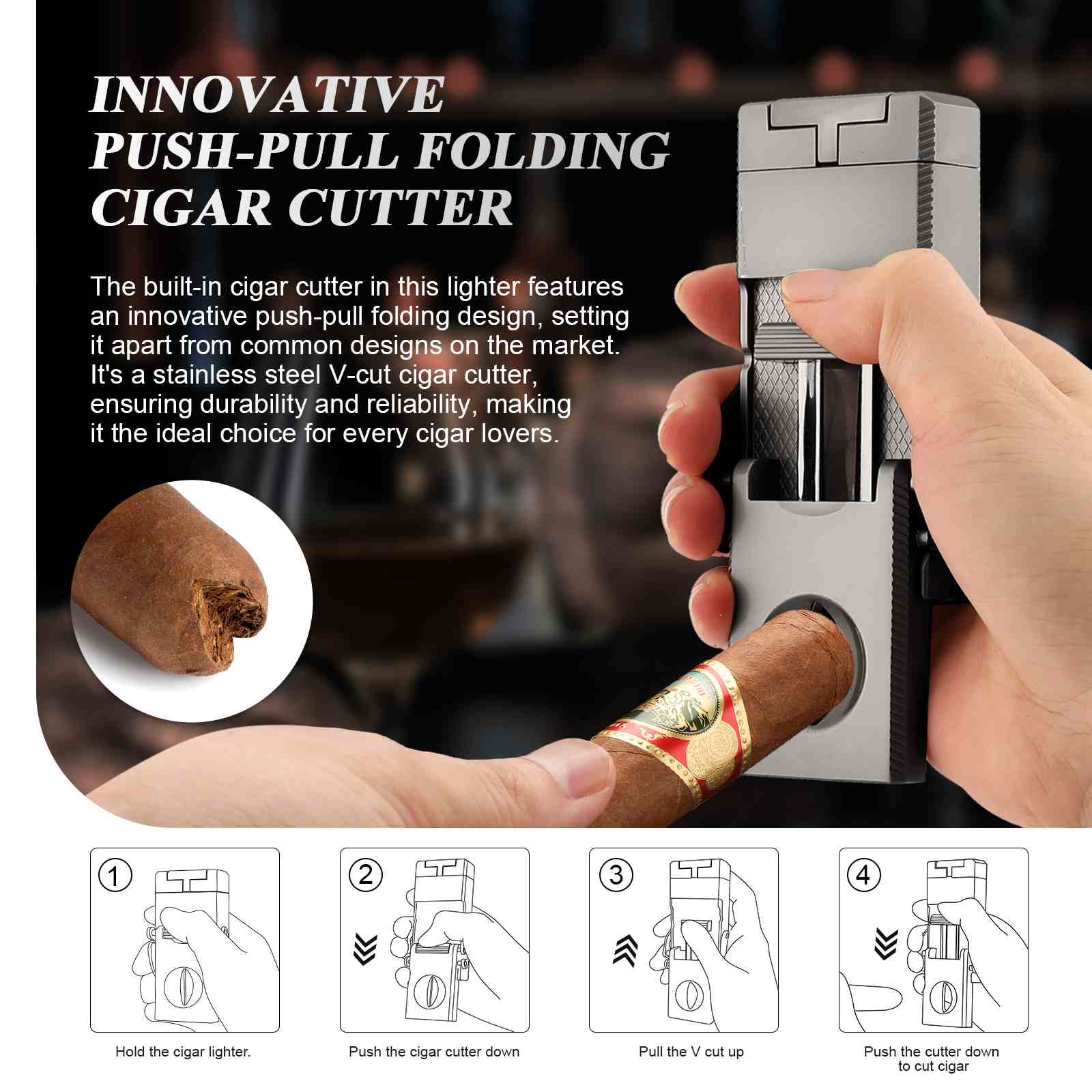 5-in-1 Lighter — Triple Flame (B)
