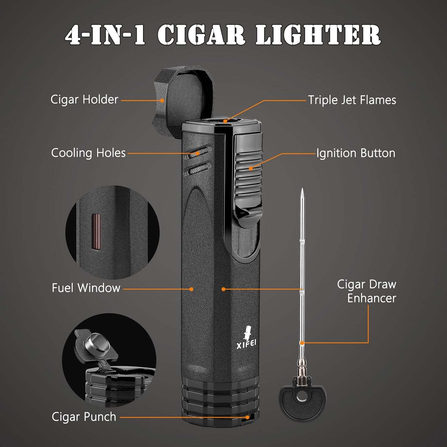 4-in-1 Lighter — Triple Jet