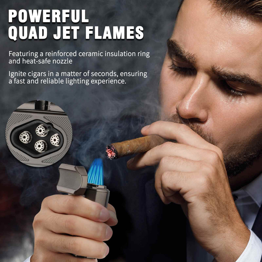 6-in-1 Desktop Lighter — Quad Flame