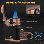 Jet Lighter — Quad Flame + Stand