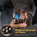 Jet Lighter — Quad Flame + Stand