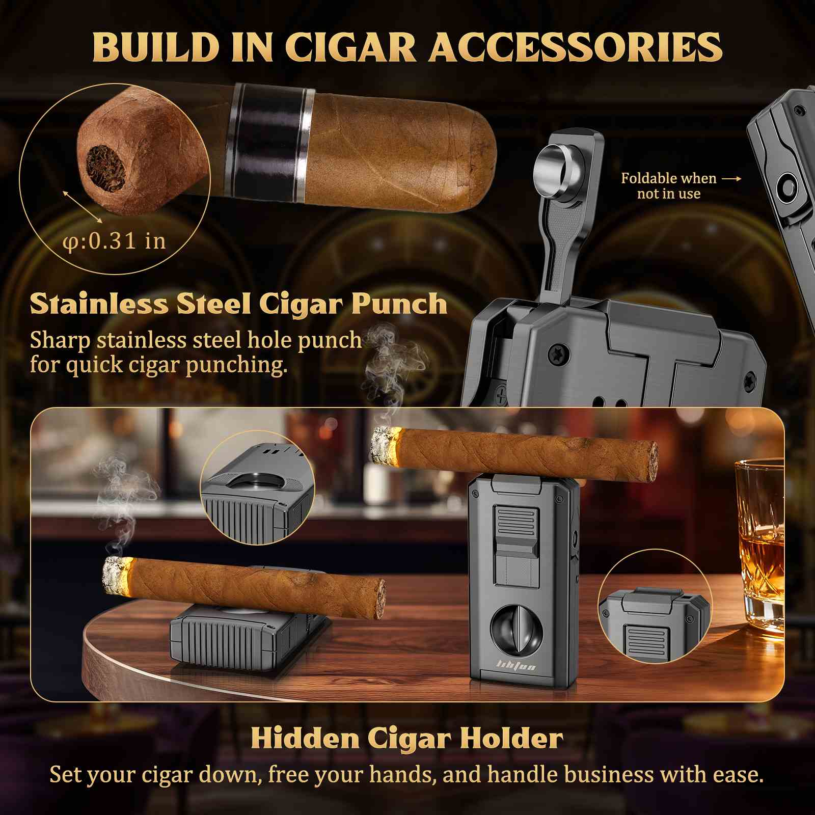 5-in-1 Lighter — Double Flame