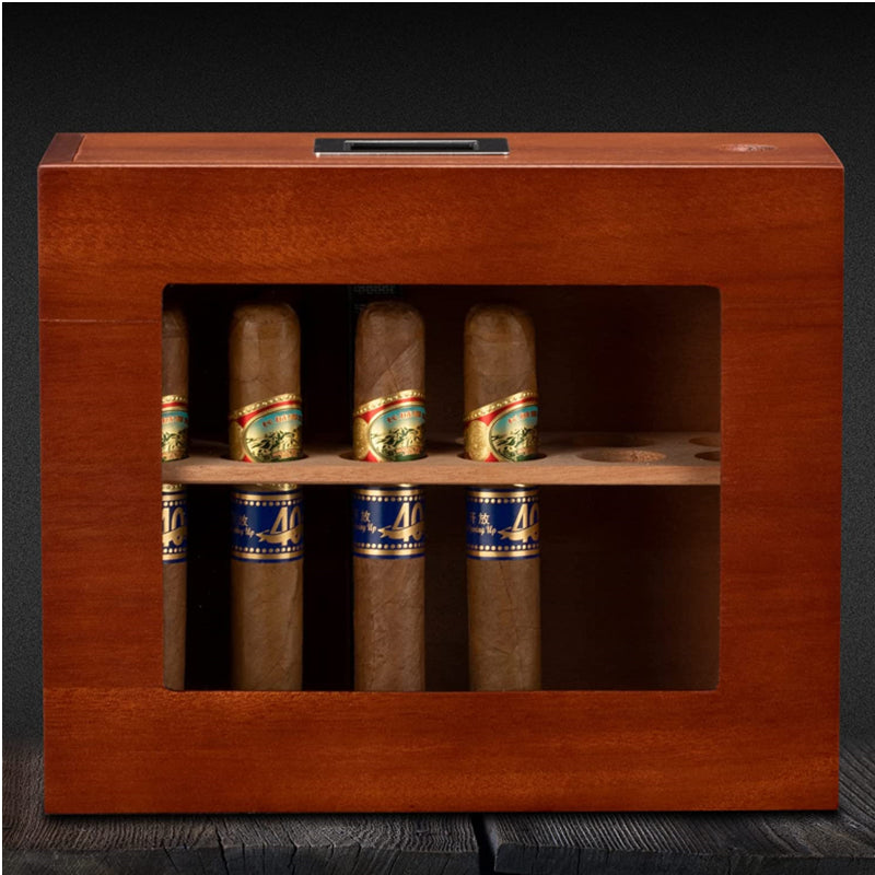 Glass-Top Pull-Out Humidor — 25 Count