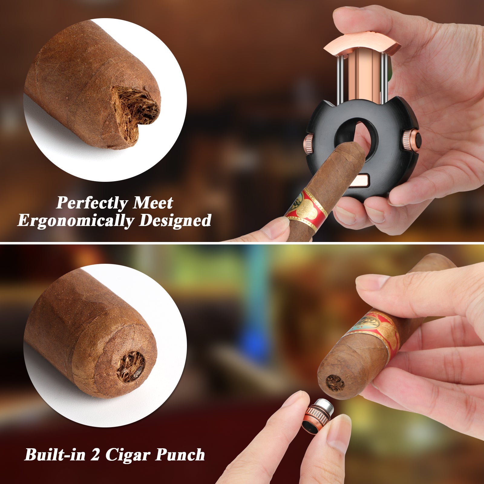 V-Cut Scissors Cutter — Dual Punch