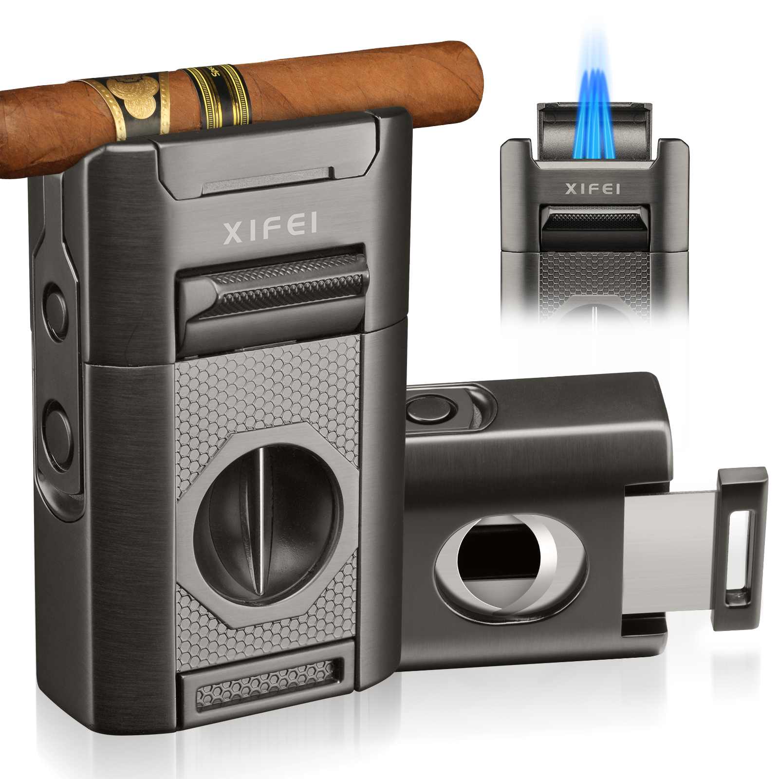 6-in-1 Desktop Lighter — Quad Flame (B)