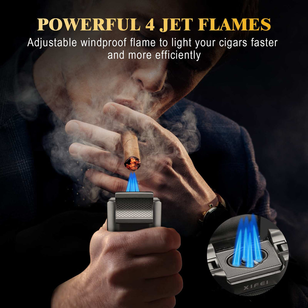 6-in-1 Desktop Lighter — Quad Flame (B)