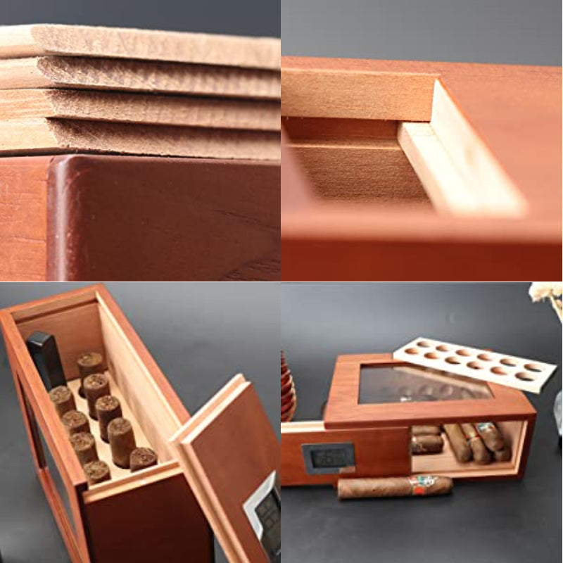 Glass-Top Pull-Out Humidor — 25 Count