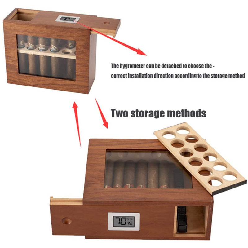 Glass-Top Pull-Out Humidor — 25 Count