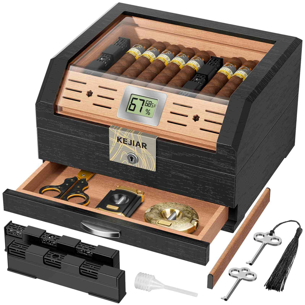Cedar Humidor — 60 Count Glass-Top