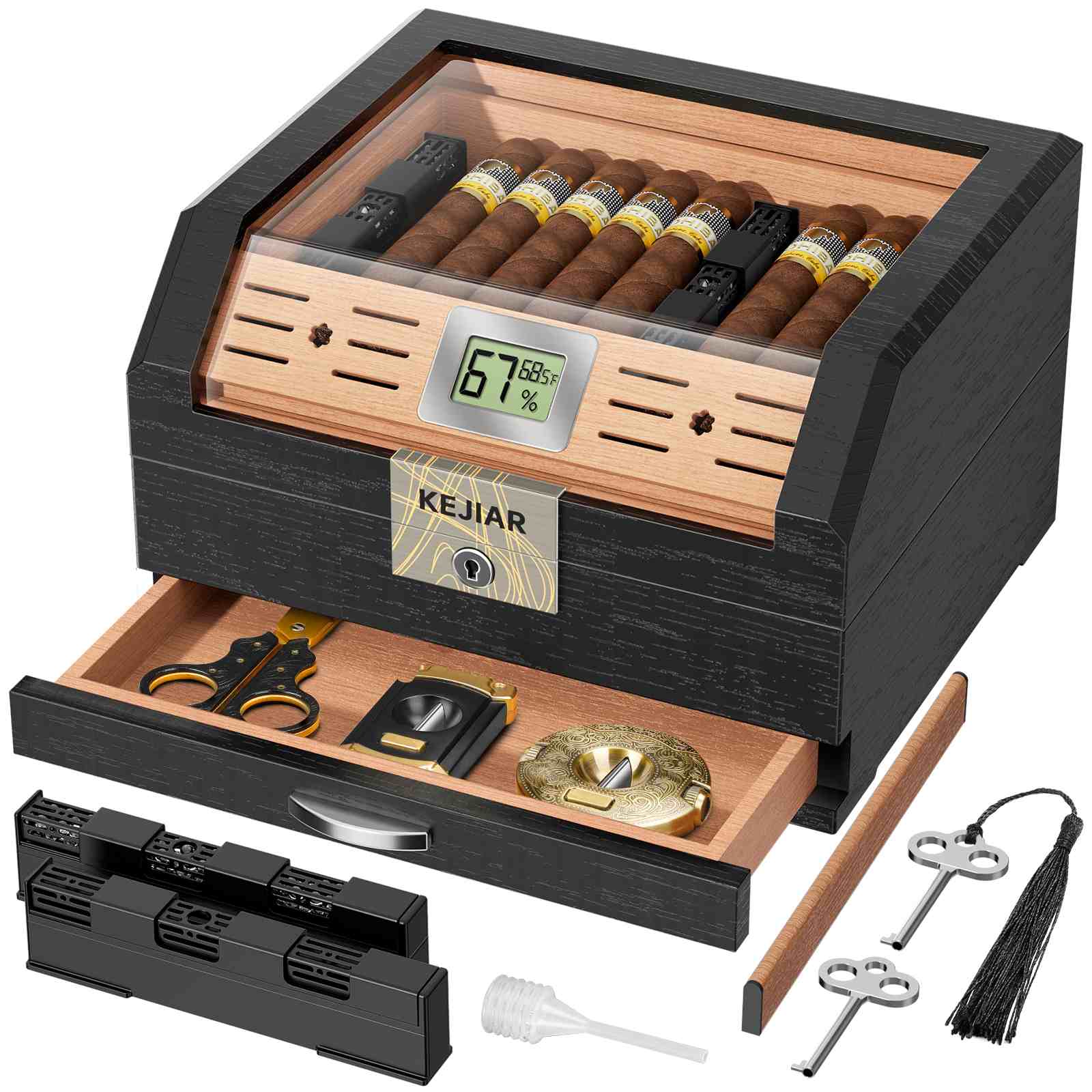 Cedar Humidor — 60 Count Glass-Top