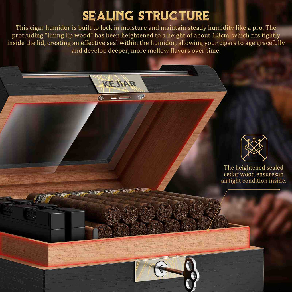 Cedar Humidor — 60 Count Glass-Top
