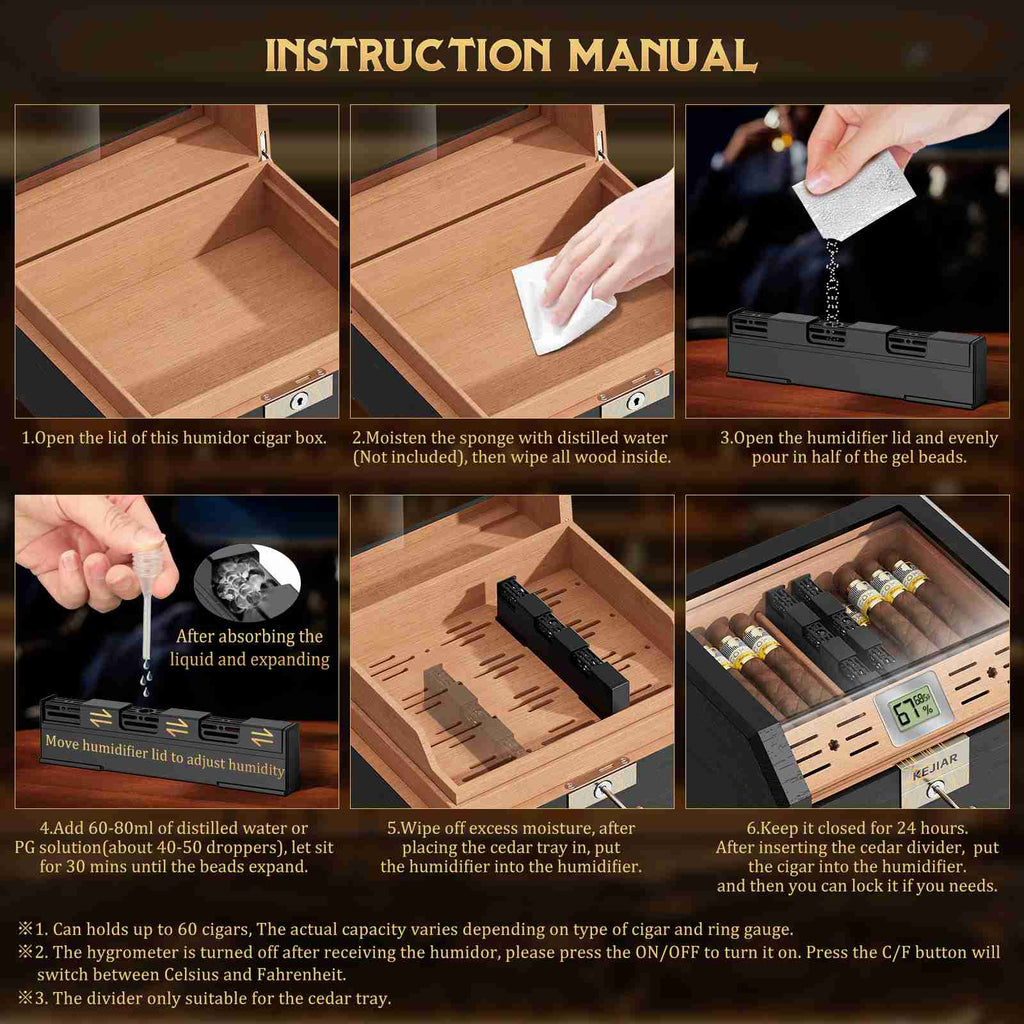 Cedar Humidor — 60 Count Glass-Top