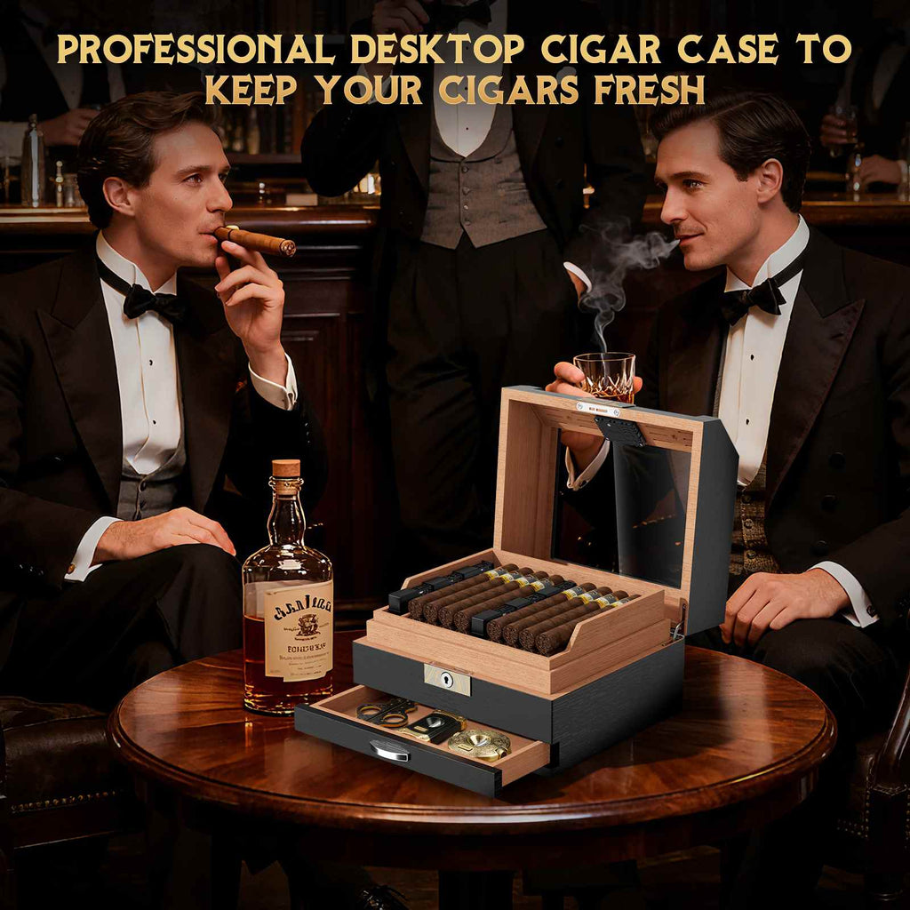 Cedar Humidor — 60 Count Glass-Top
