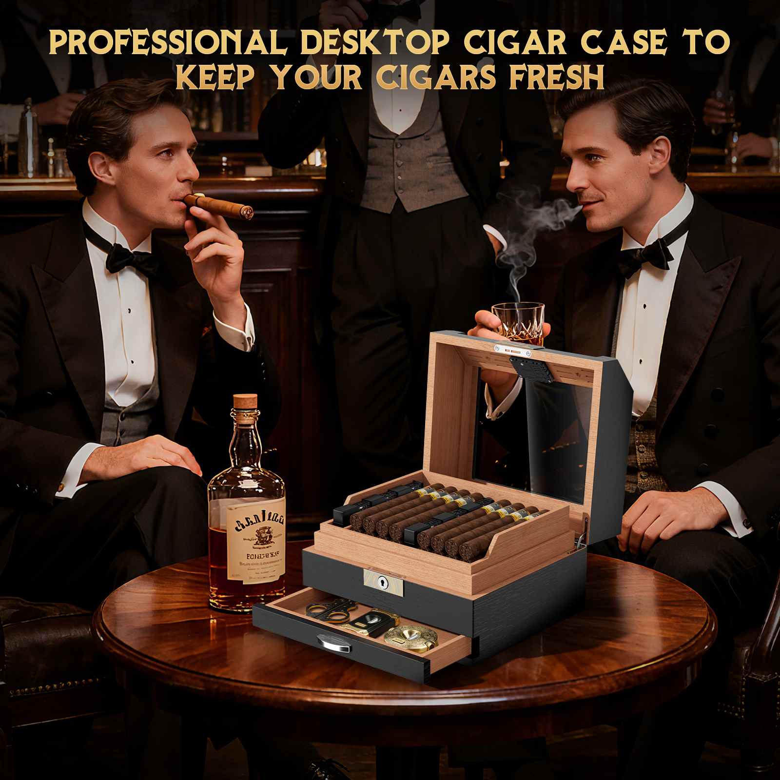 Cedar Humidor — 60 Count Glass-Top