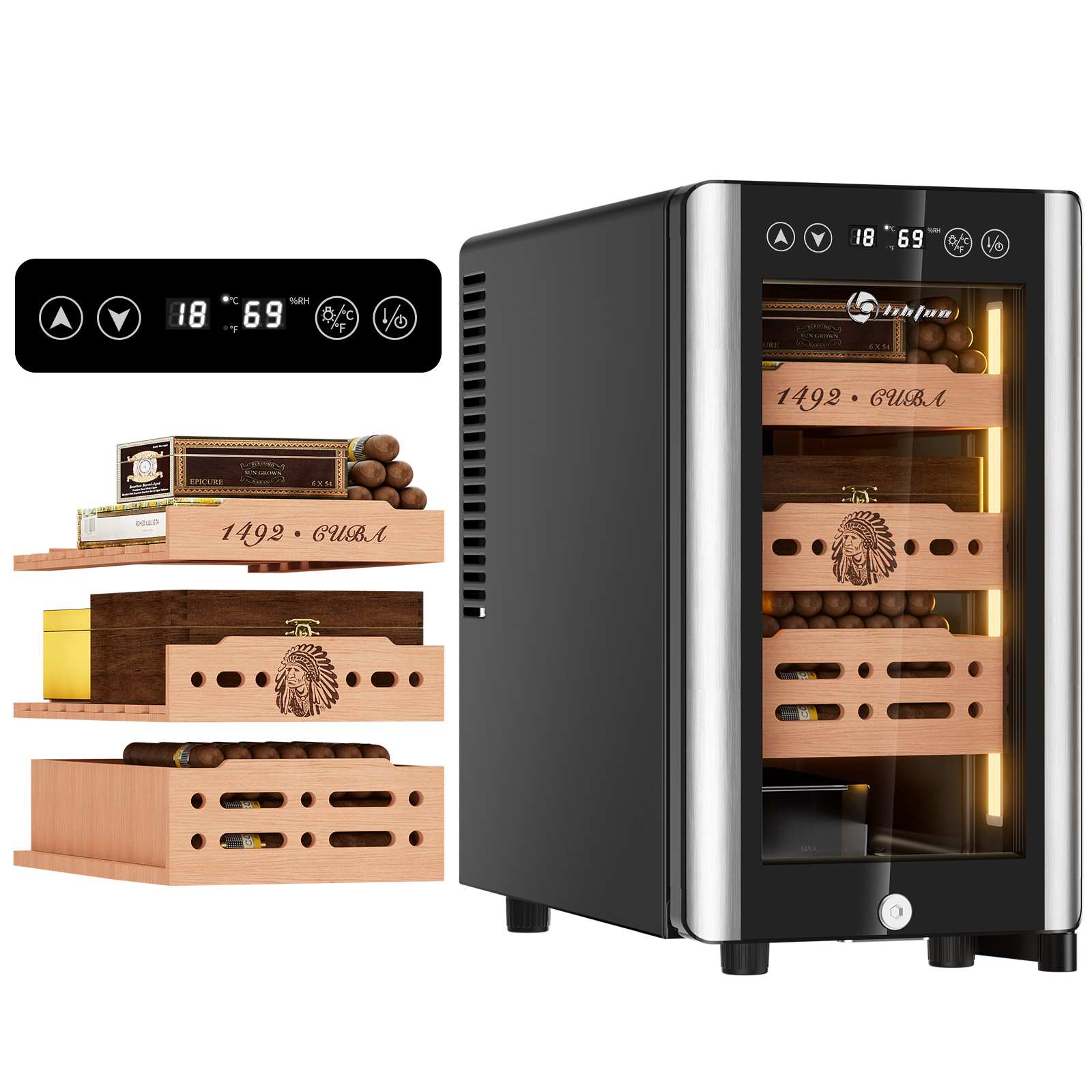 Electric Humidor Cabinet — 150 Count (B)