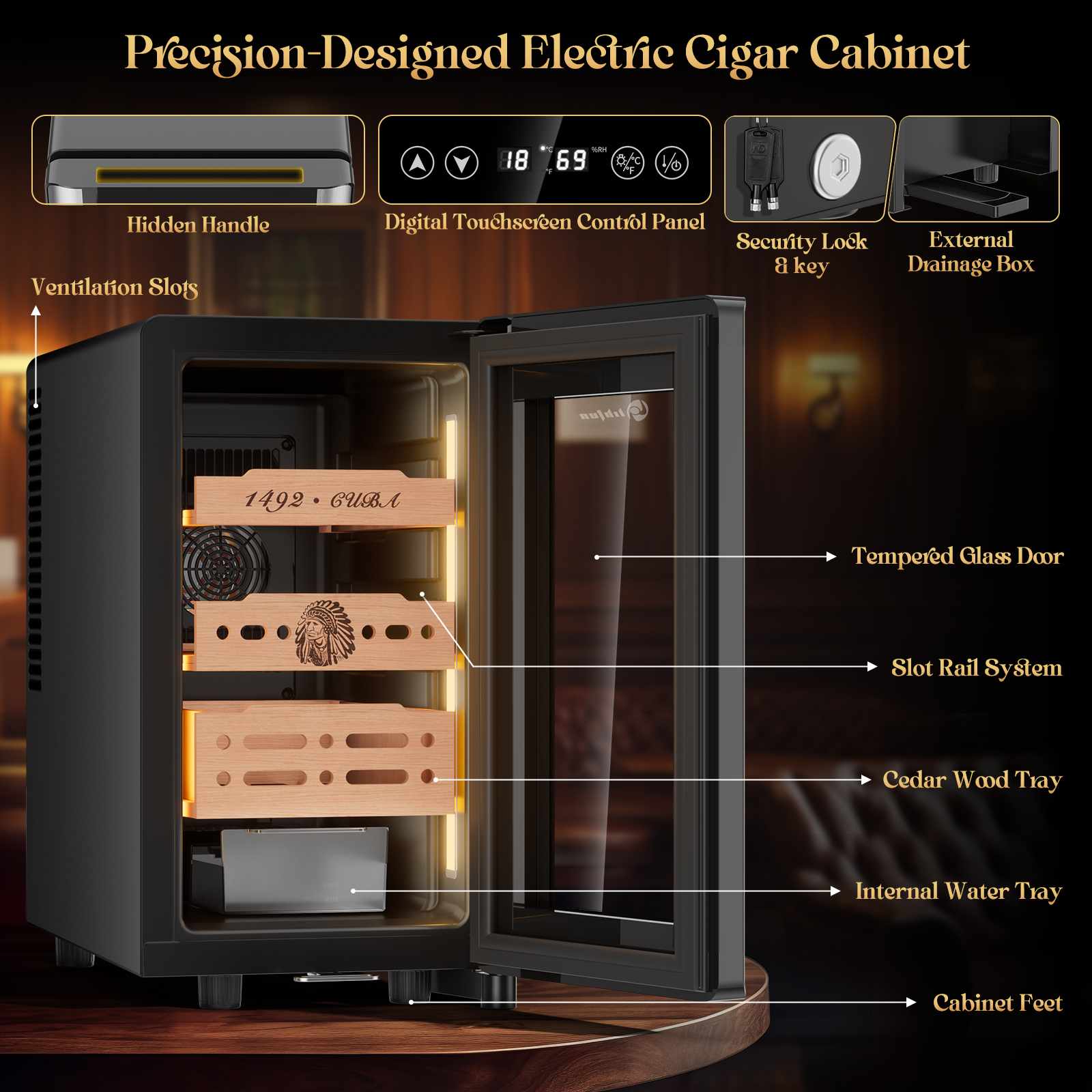 Electric Humidor Cabinet — 150 Count (B)