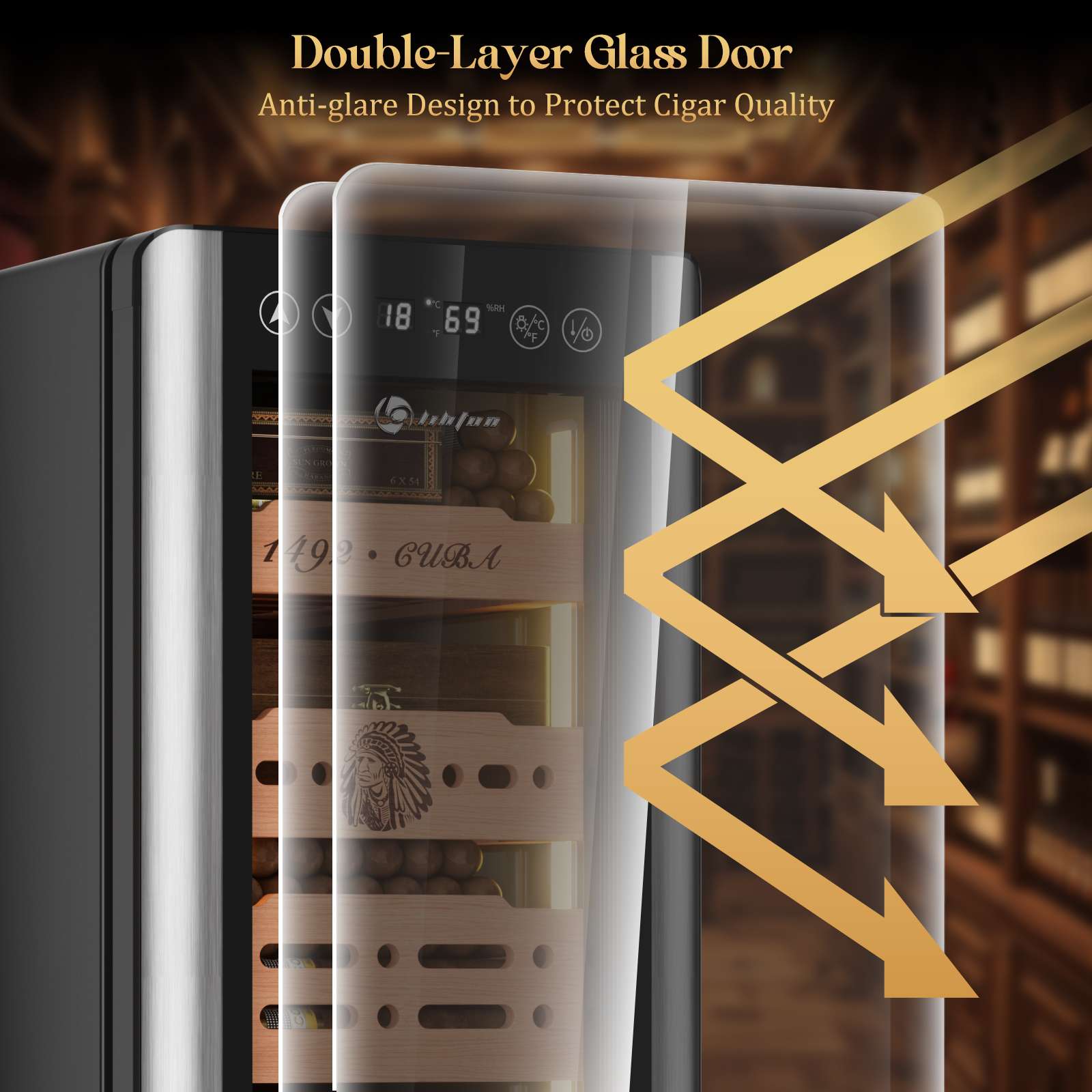 Electric Humidor Cabinet — 150 Count (B)