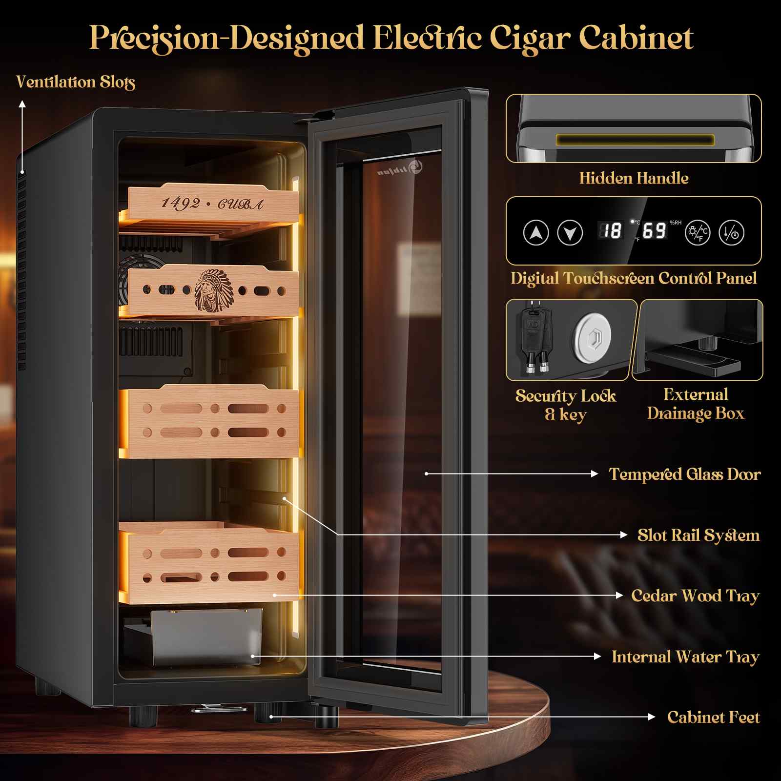 Electric Humidor Cabinet — 250 Count