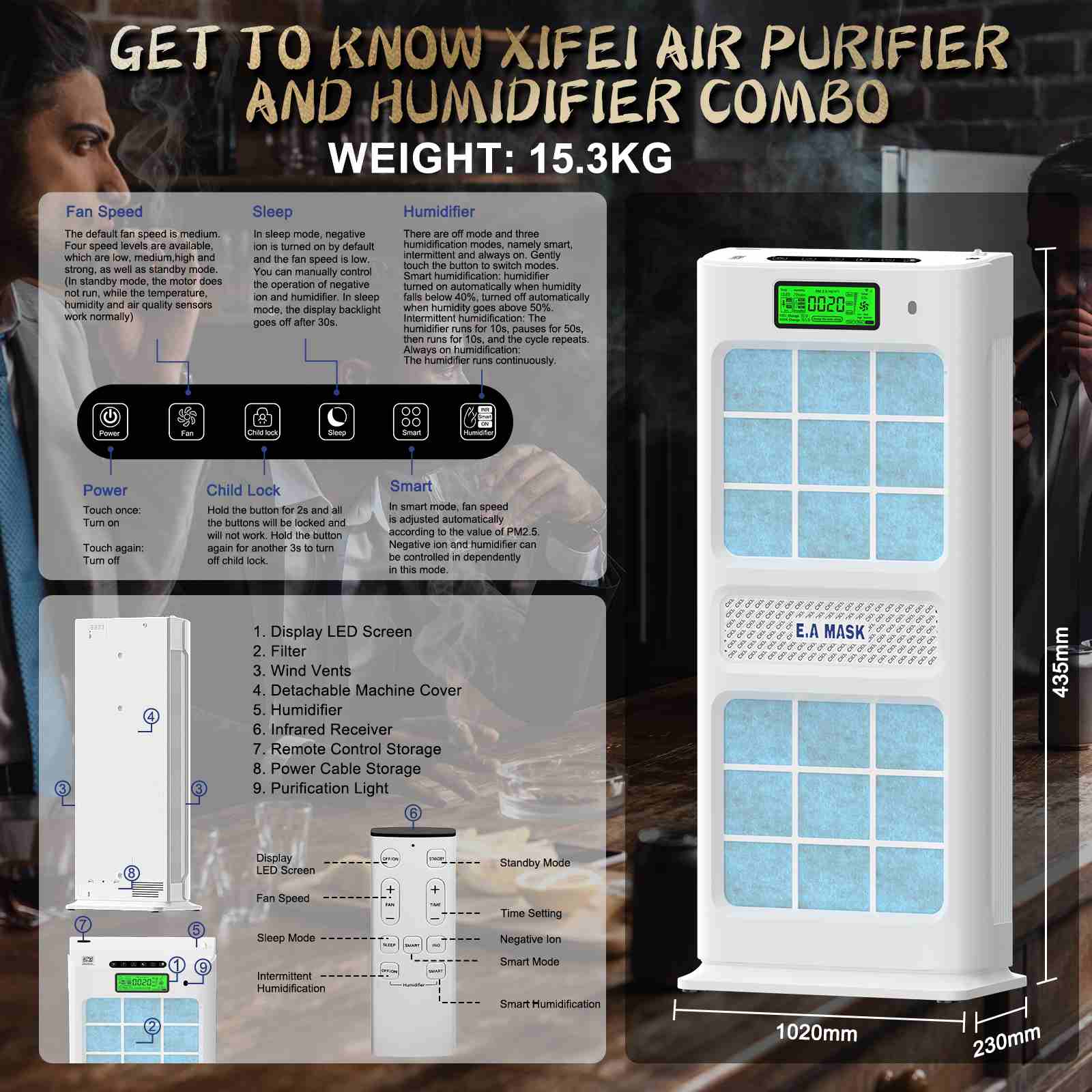 Air Purifier + Humidifier — 2-in-1