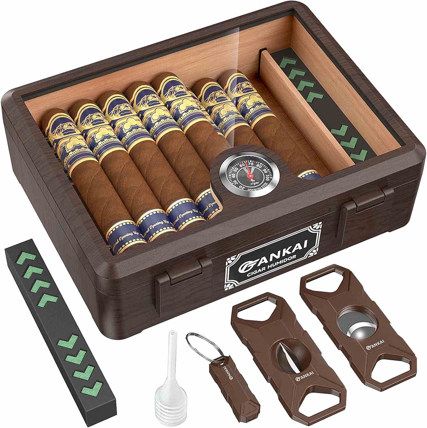 Glass-Top Desktop Humidor — 25 Count (B)