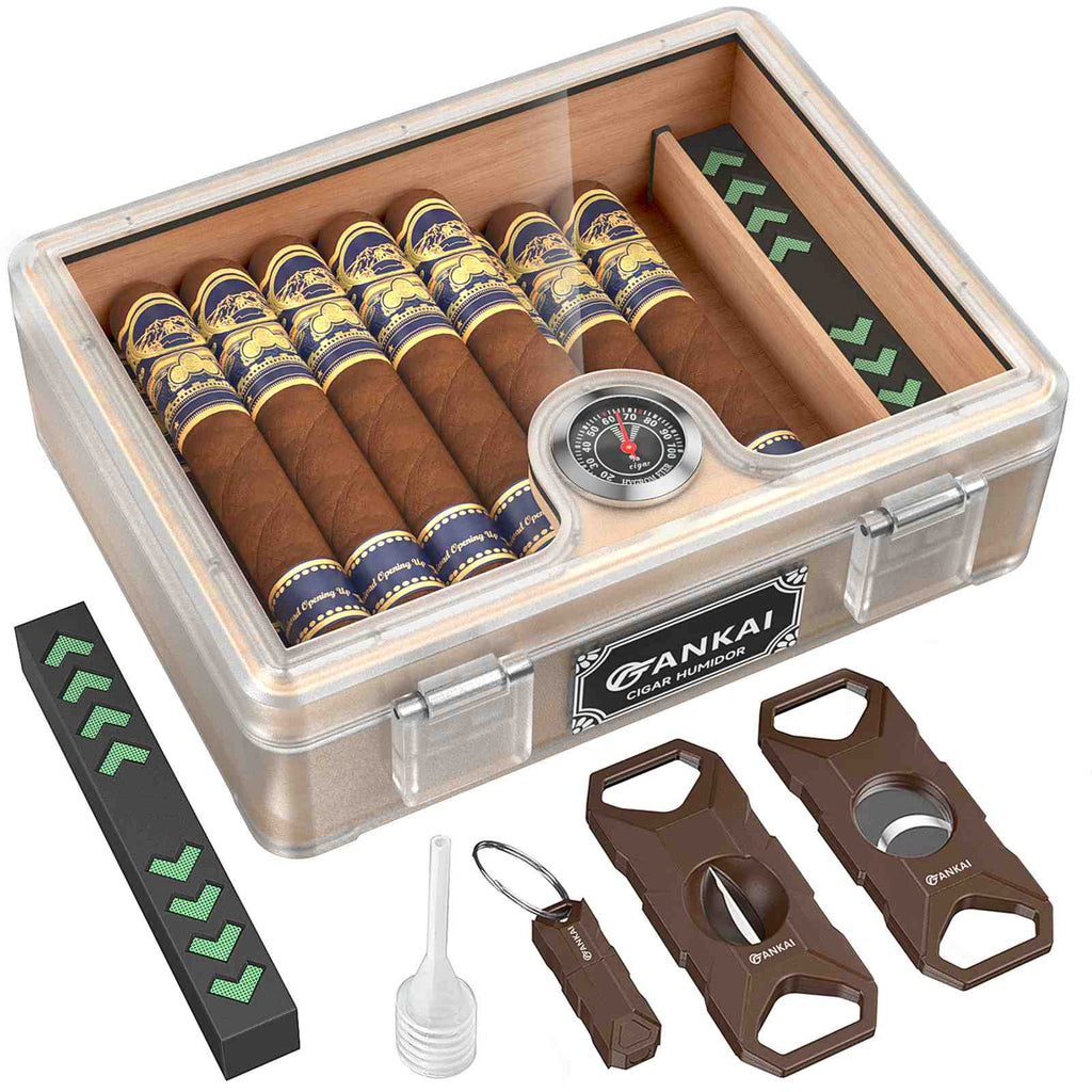 Glass-Top Desktop Humidor — 25 Count (B)
