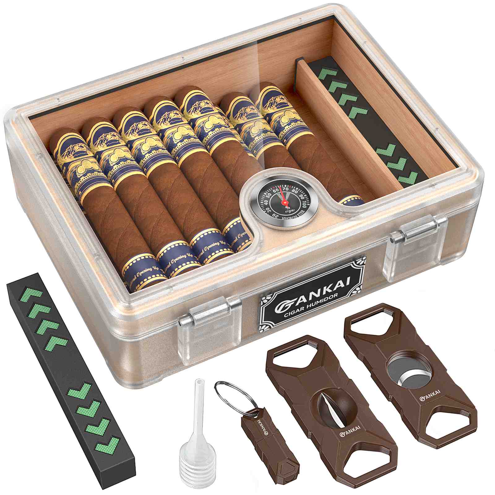 Glass-Top Desktop Humidor — 25 Count (B)